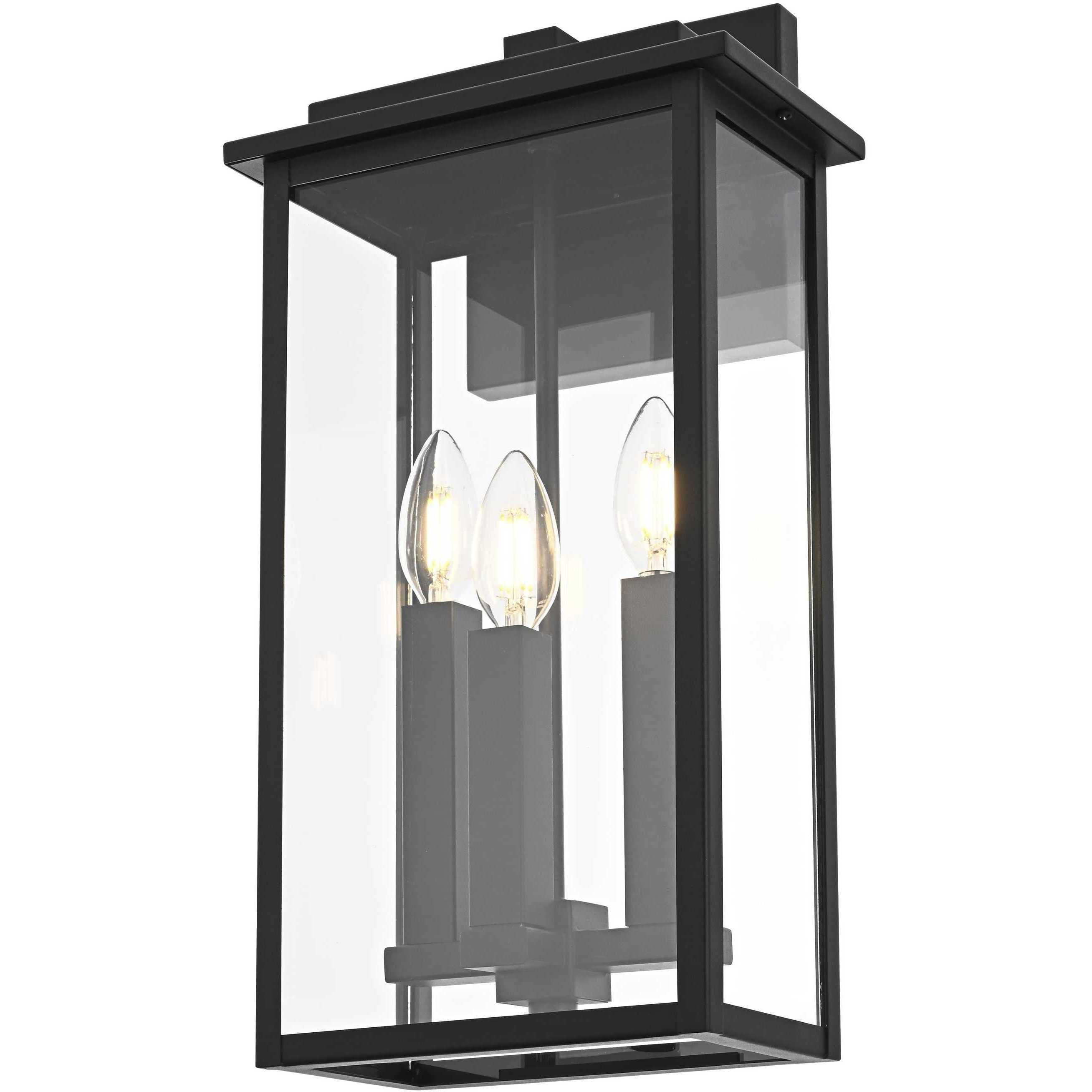 Kaysen 3 Light 18 inch Black Outdoor Wall Sconce
