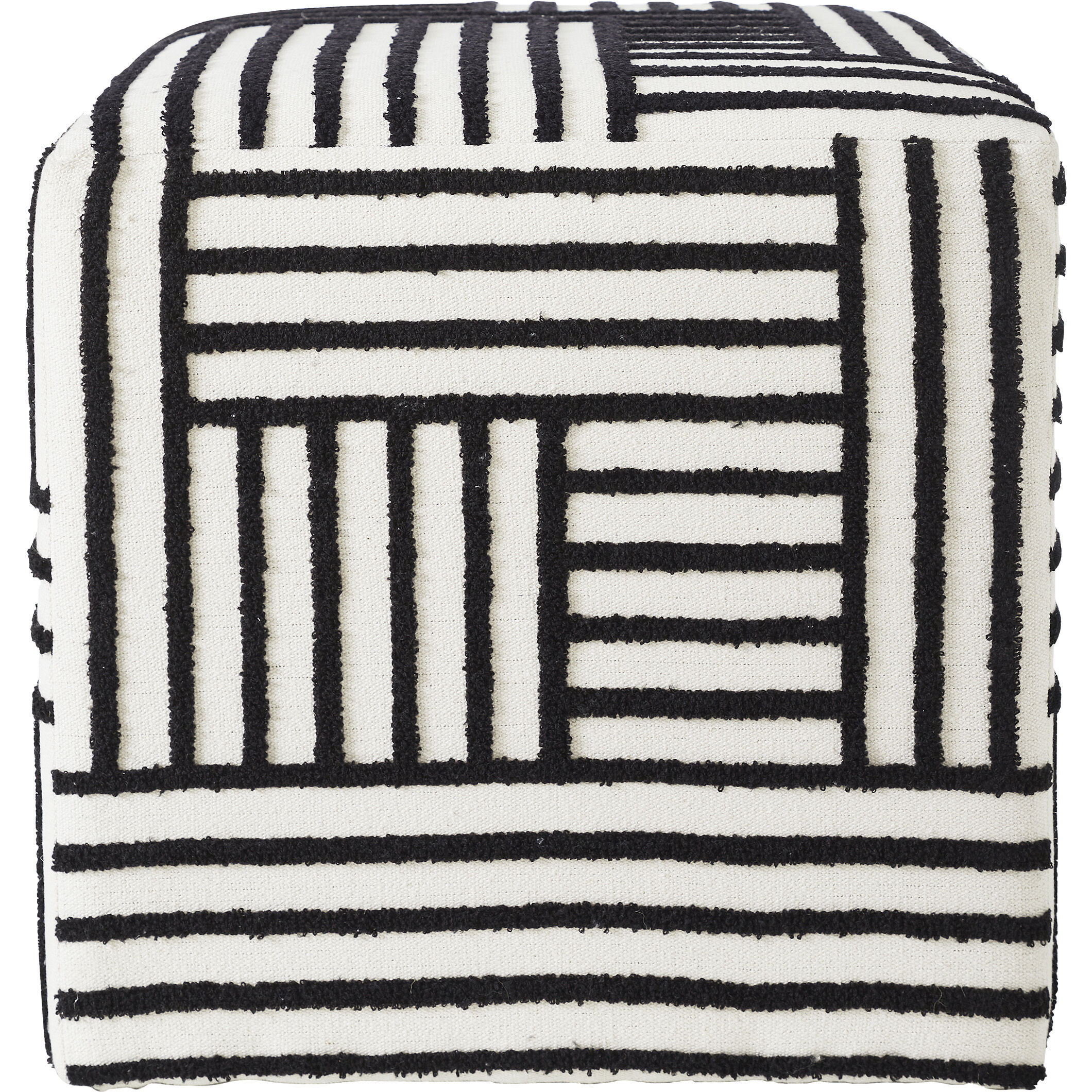 Monti 18 inch Black Cube Ottoman