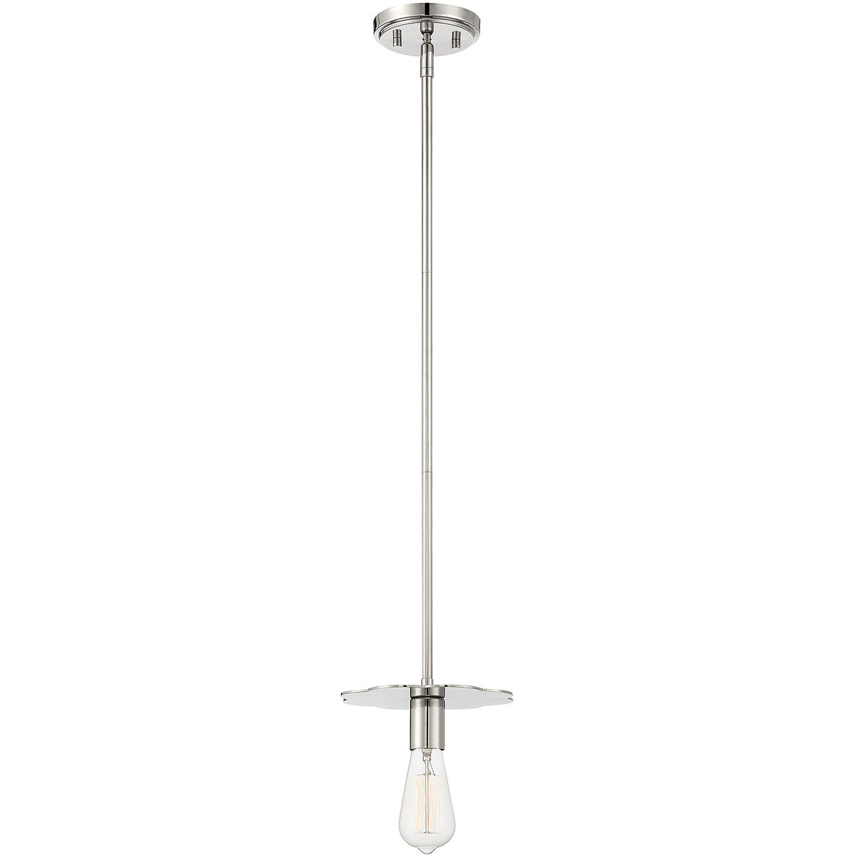 Modern 1 Light 8 inch Polished Nickel Mini-Pendant Ceiling Light
