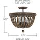 Handley 3 Light 15.75 inch Tobacco Semi-Flush Mount Ceiling Light