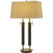 Avellino 32 inch 60 watt Espesso with Antique Brass Accents Desk Lamp Portable Light