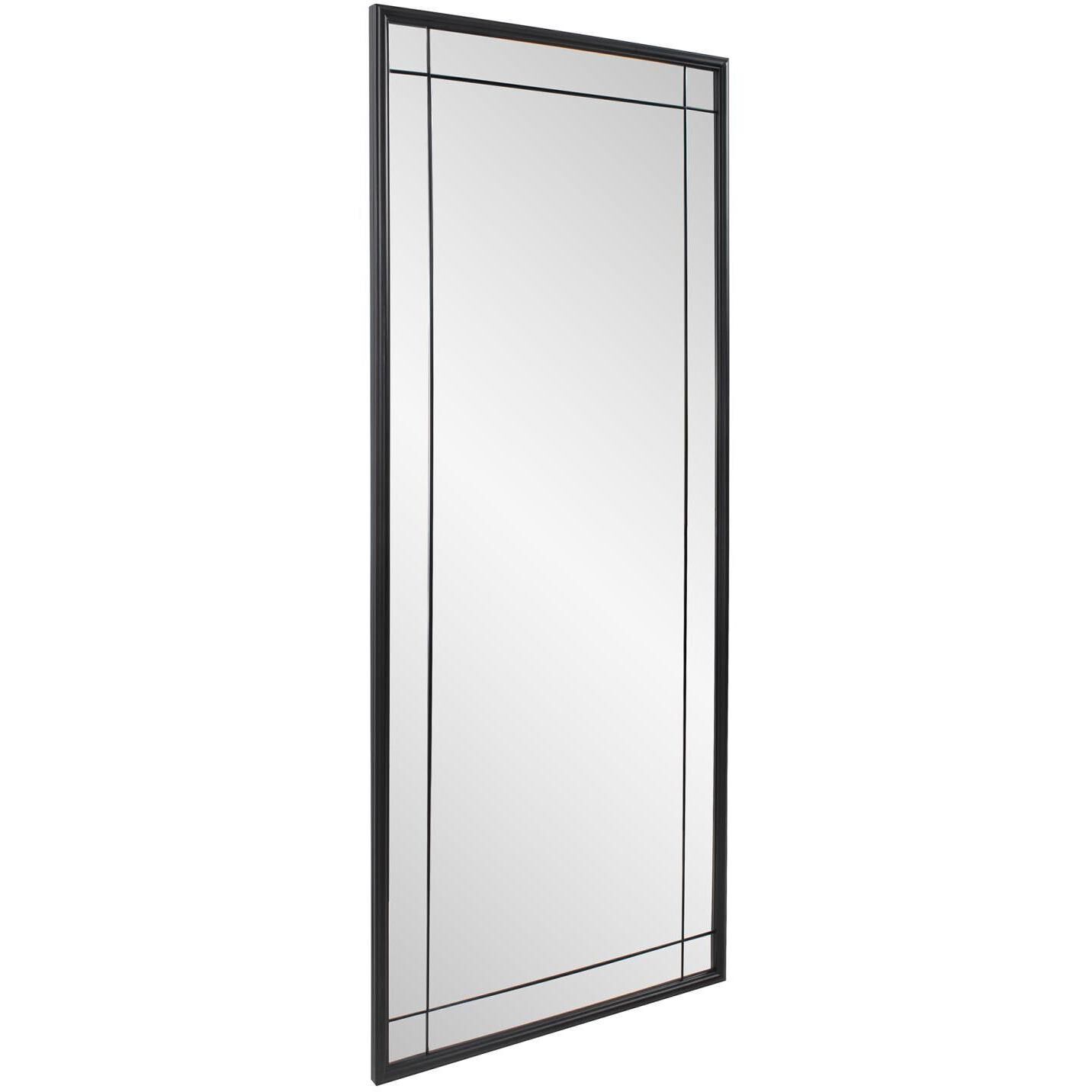 Chiverny 70 X 30 inch Matte Black French Panel Mirror