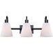 Wyler 3 Light 25.25 inch Black Vanity Light Wall Light