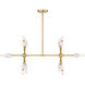 Star Dust 10 Light 34.75 inch Brushed Gold Island Pendant Ceiling Light