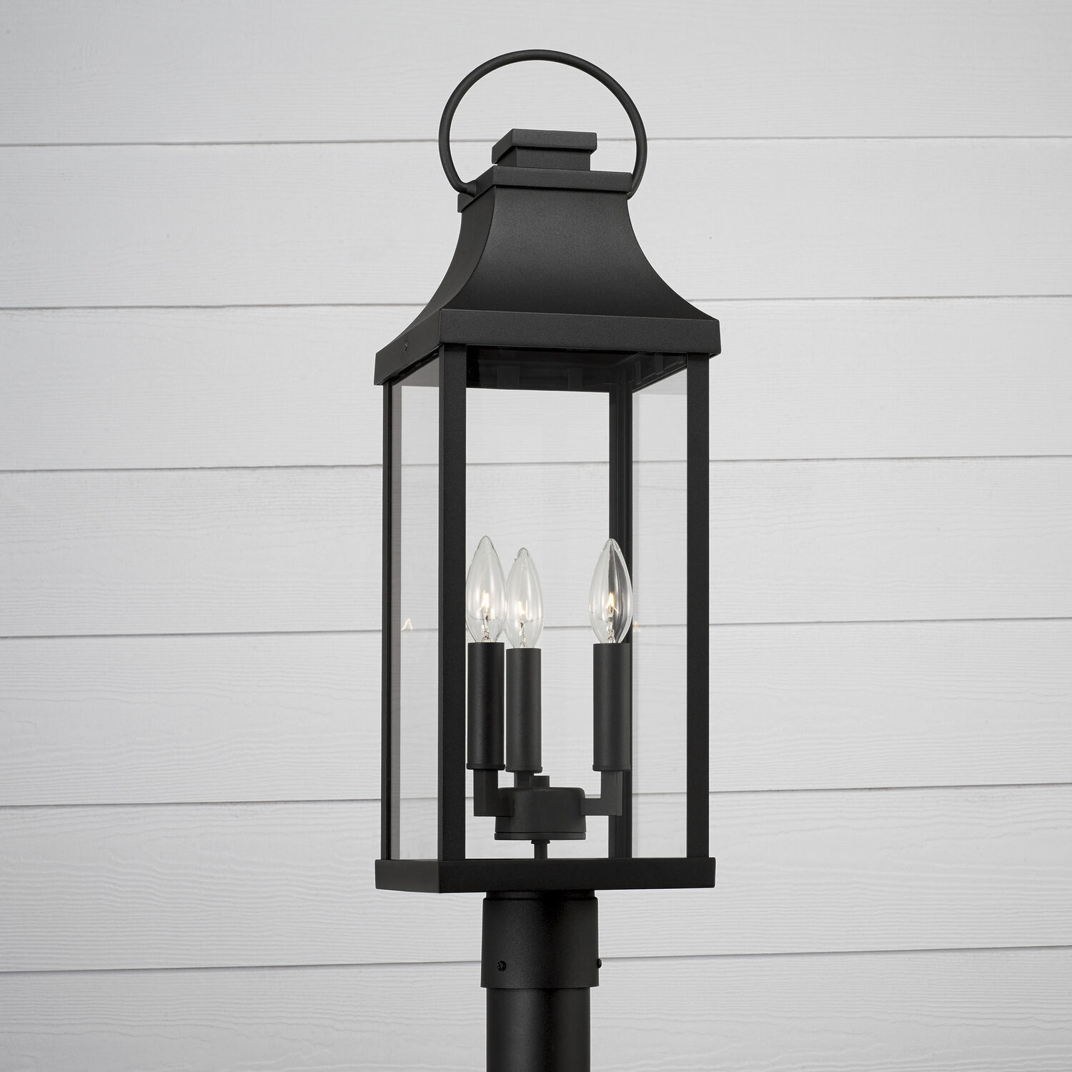 Bradford 3 Light 26.75 inch Black Outdoor Post Lantern
