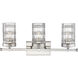 Archer 3 Light 25 inch Polished Nickel Vanity Wall Light