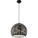 Chantily 3 Light 15.75 inch Black with Brushed Nickel Accents Pendant Ceiling Light