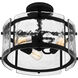 Fortress 3 Light 16 inch Earth Black Semi-Flush Mount Ceiling Light