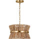Drew & Jonathan Thurlo 2 Light 14 inch Satin Brass Hanging Shade Pendant Ceiling Light