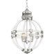 Impero 3 Light 16.93 inch Nickel and Clear Acrylic Chandelier Ceiling Light