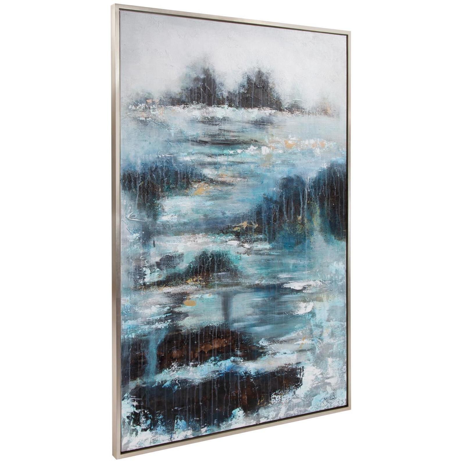 Mist Of The Valley 61.75 X 41.75 inch Hand Painted Canvas