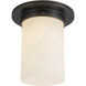 Mineral 1 Light 7.88 inch Urban Bronze and Matte Opal Glass Flush Mount Ceiling Light in Opal Glass Shade