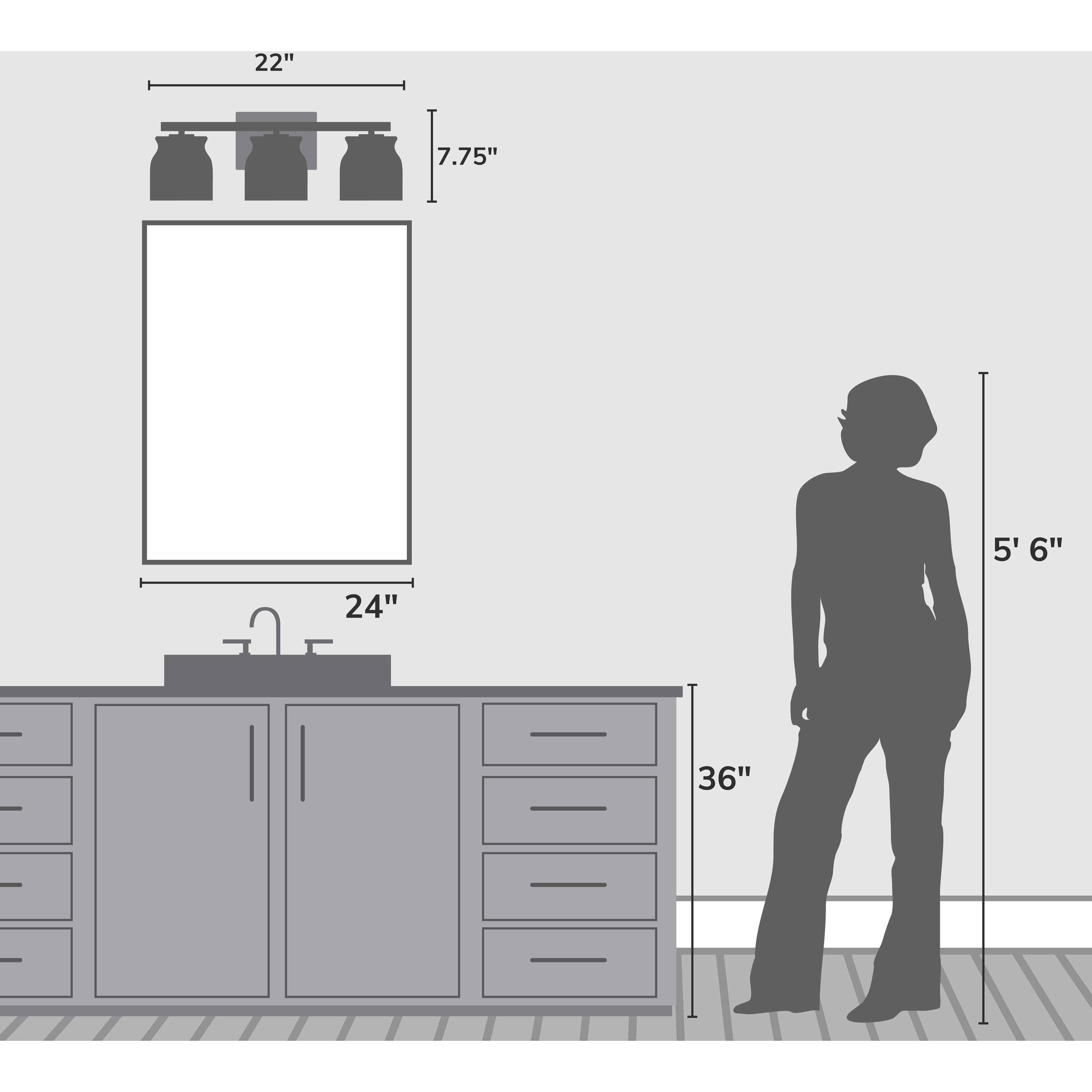 Harlowe 3 Light 22 inch Matte Bronze Bath Vanity Wall Light, Medium