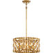 Coronade 4 Light 16 inch Pandora Gold Leaf Semi Flush Ceiling Light, Convertible To Pendant