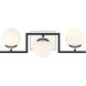 Alluria II 3 Light 22.5 inch Coal With Polished Nichel High Bath Light Wall Light