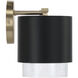 Weller 3 Light 24.25 inch Matte Brass and Black Vanity Light Wall Light