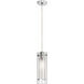 Pasha LED 5 inch Polished Chrome Pendant Ceiling Light in Clear/Frost Glass