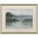 Lake at Twilight Green and Blue and White Framed Art