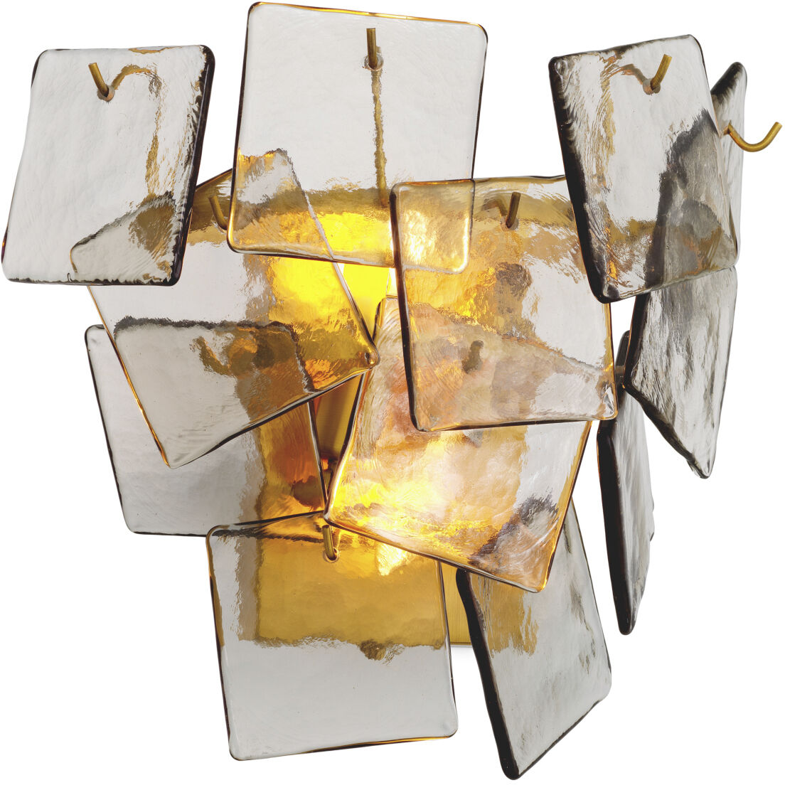 Bitmore 2 Light 13.98 inch Antique Brass and Light Smoke Glass Wall Lamp Wall Light