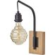 Wren 10.5 inch Natural Wood With Black Wall Lamp Wall Light