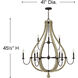 Middlefield LED 41 inch Iron Rust Chandelier Ceiling Light
