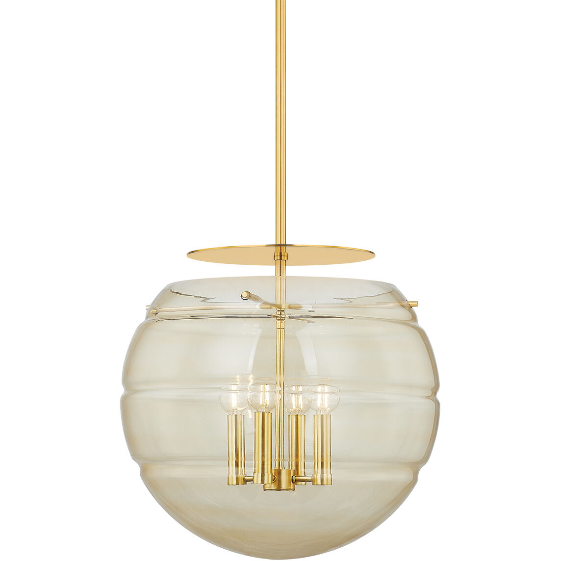 Gill 4 Light 19.5 inch Aged Brass Pendant Ceiling Light