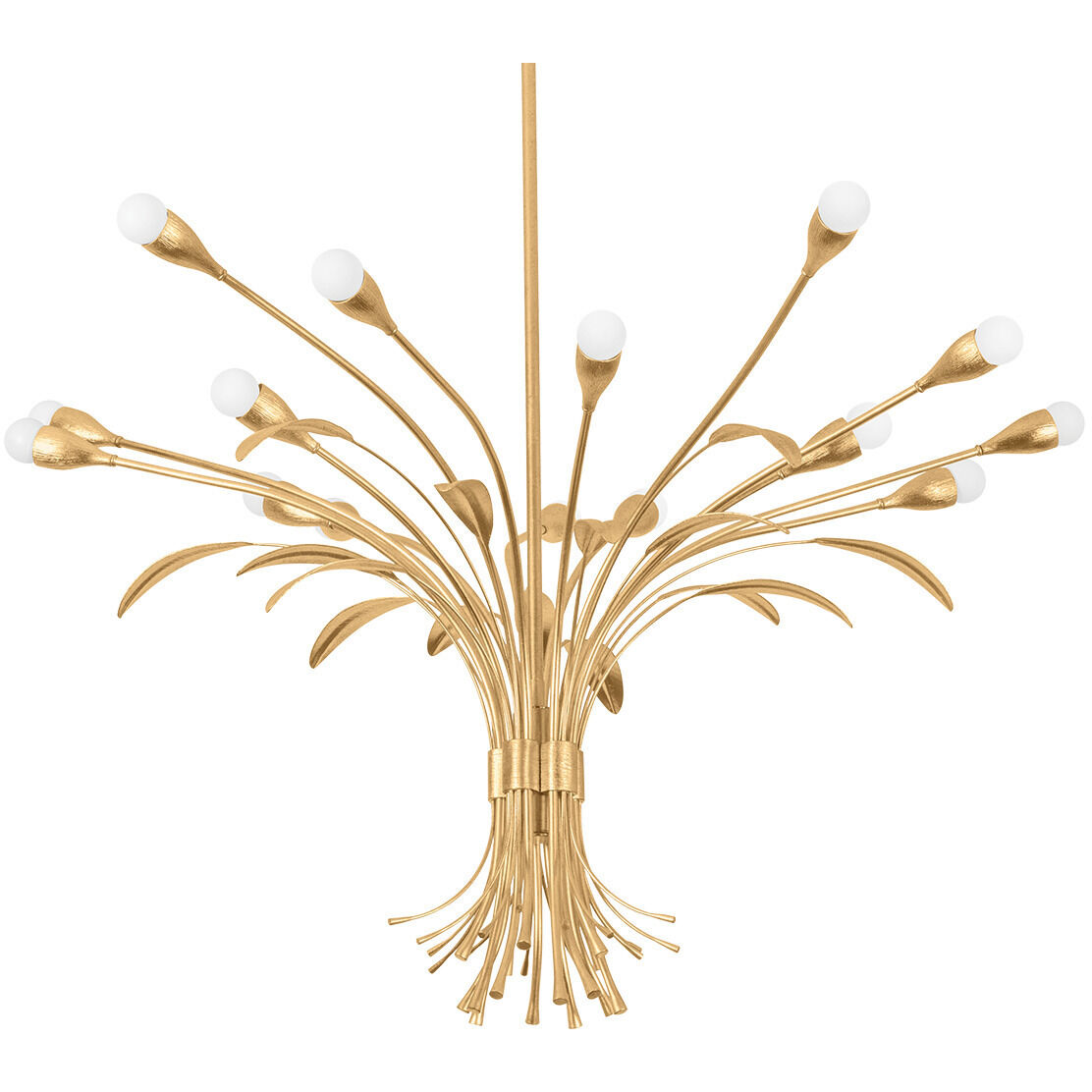 Bilston 15 Light 44 inch Vintage Gold Leaf Chandelier Ceiling Light