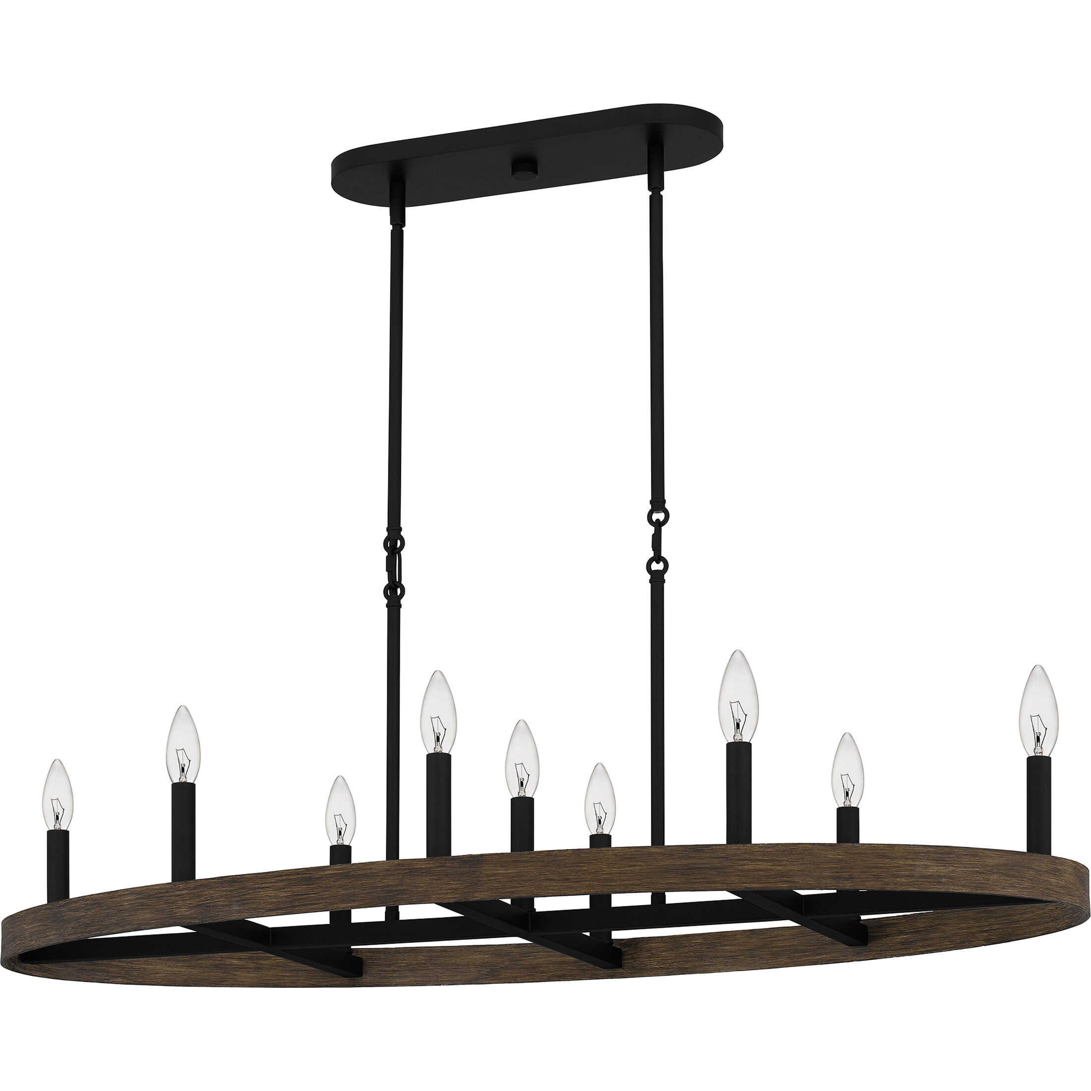 Hendrix 9 Light 42 inch Matte Black Island Light Ceiling Light