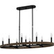 Hendrix 9 Light 42 inch Matte Black Island Light Ceiling Light