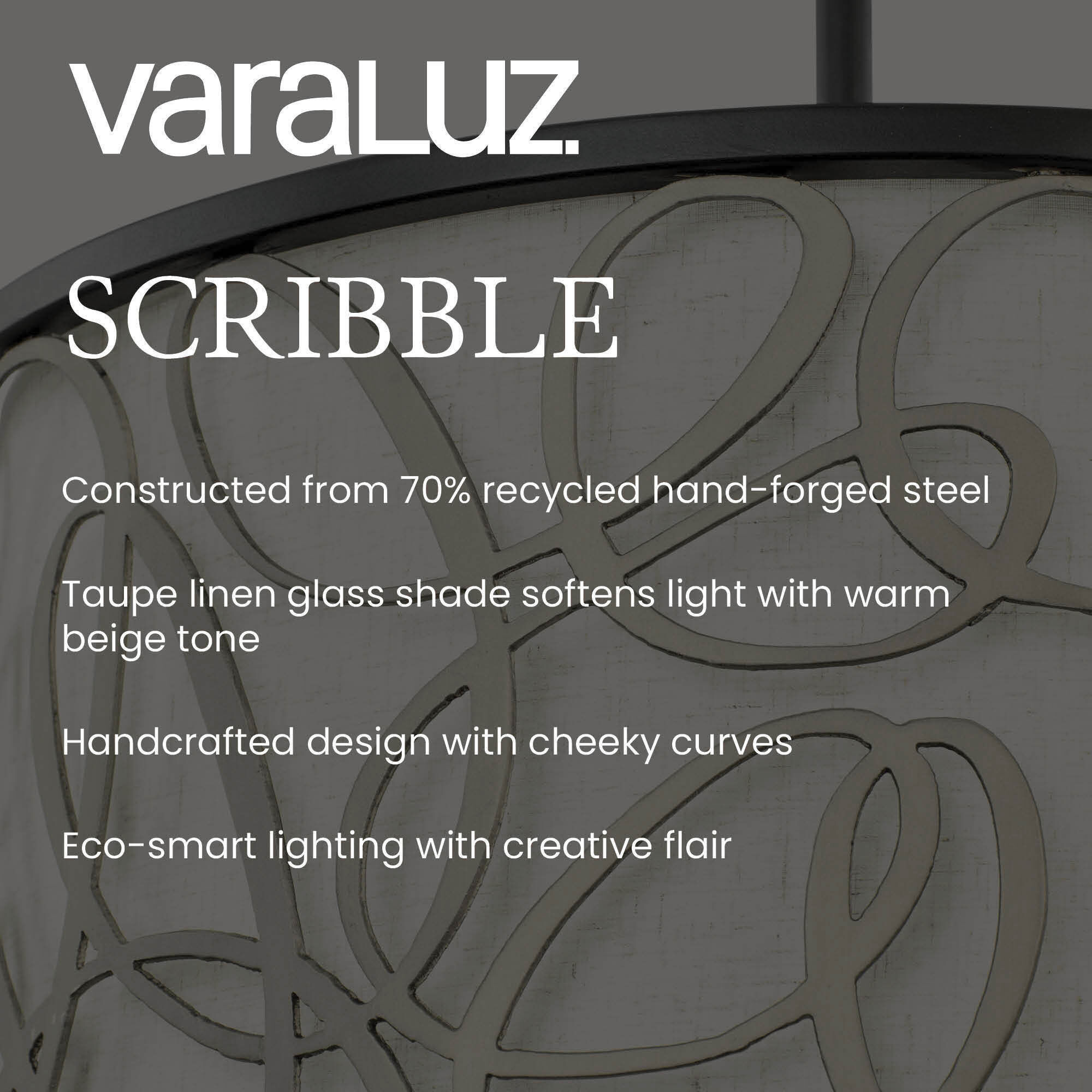 Scribble 6 Light 16 inch Matte Black with Artifact Foyer Pendant Ceiling Light, Smithsonian Collaboration