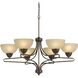 Romano 6 Light 33 inch Rust Chandelier Ceiling Light