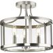 Gilliam 3 Light 13 inch Brushed Nickel Semi-Flush Mount Ceiling Light