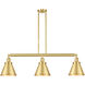 Franklin Restoration Appalachian 3 Light 40 inch Satin Gold Island Light Ceiling Light, Franklin Restoration