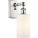Ballston Clymer LED 4 inch White and Polished Chrome Sconce Wall Light in Matte White Glass, Ballston