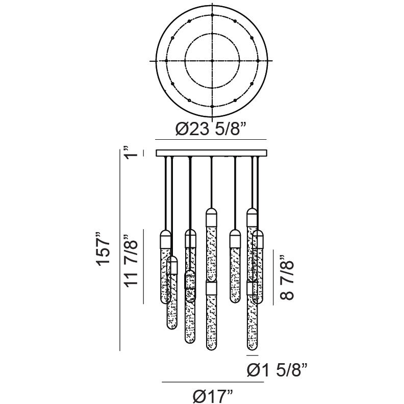 Aydin LED 20.7 inch Matte Black Pendant Ceiling Light