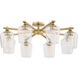 Veno 8 Light 32 inch Aged Brass Flush Mount Ceiling Light