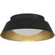 Donoven 2 Light 15 inch Matte Black and Gold Flush Ceiling Light