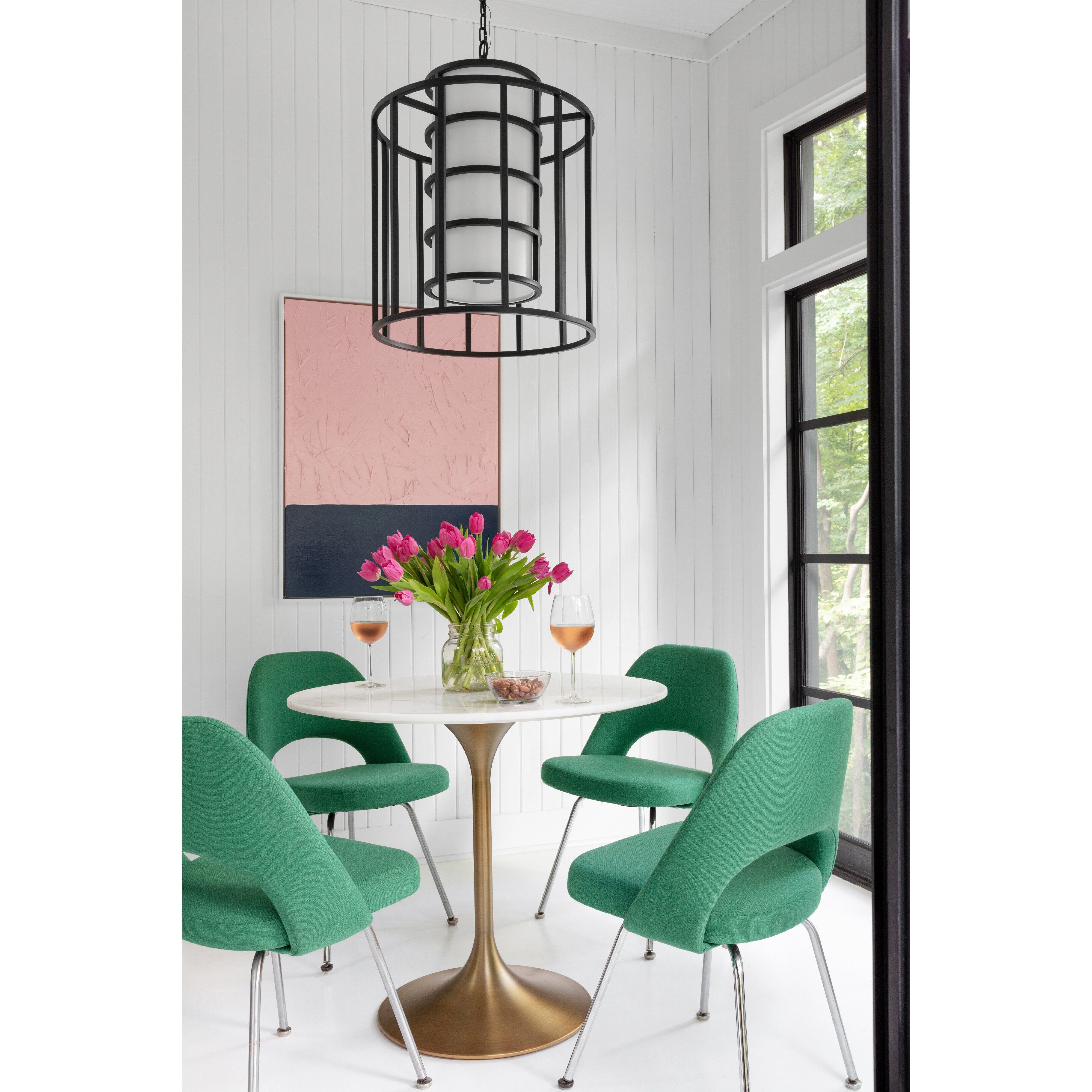 Hulton 6 Light 21 inch Matte Black Lantern Chandelier Ceiling Light