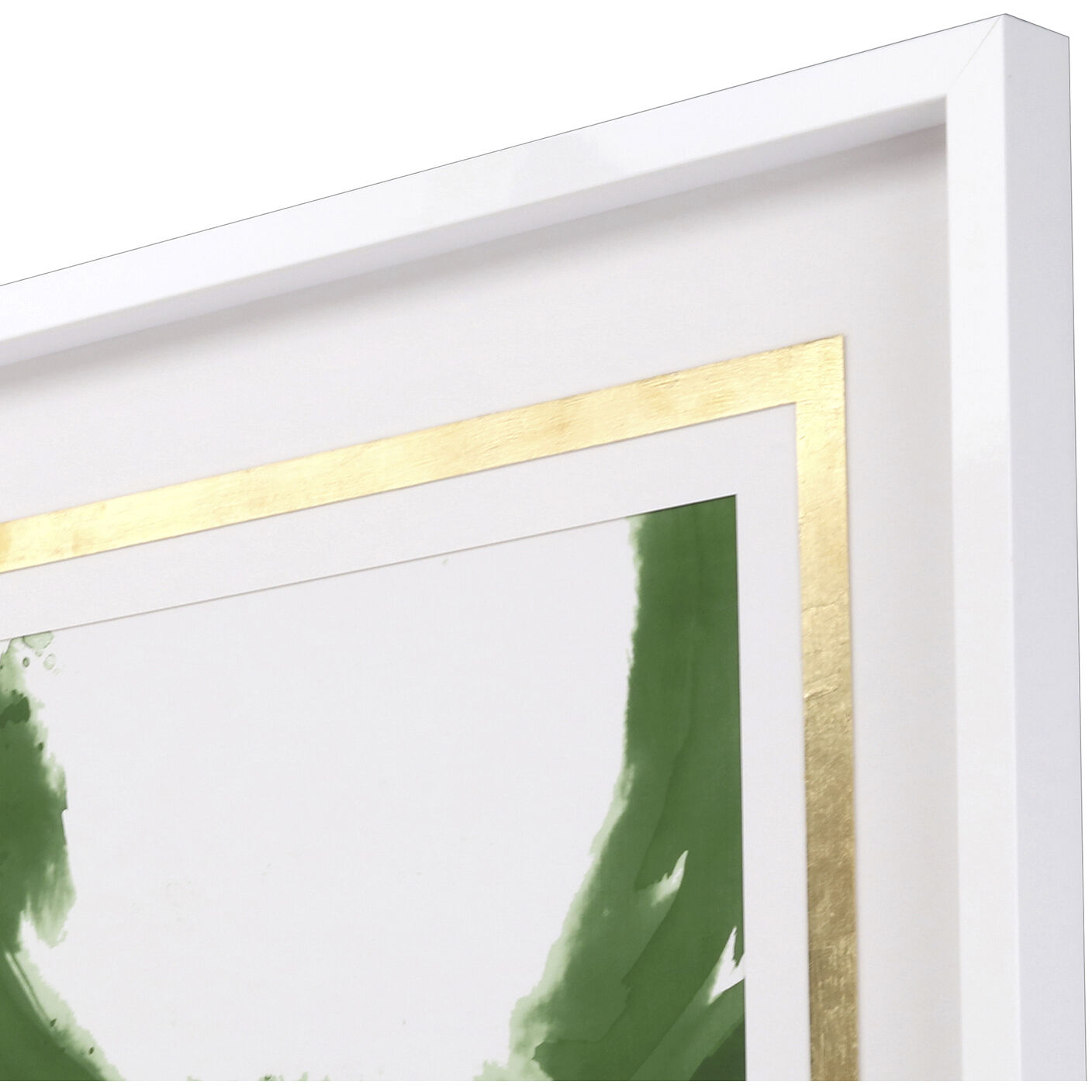 Rings of Water Green and Metallic and White Framed Art