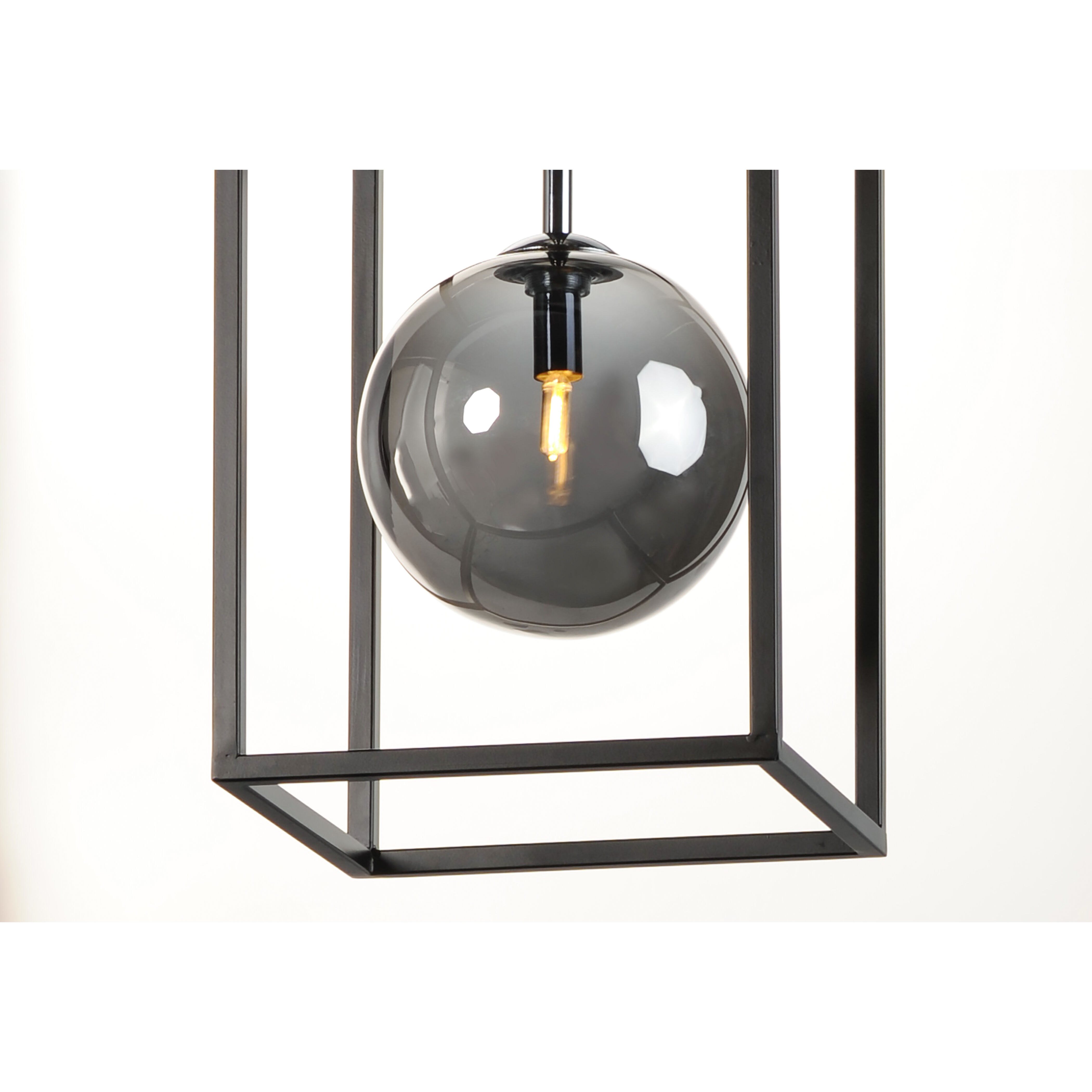 Fluid LED 9.75 inch Black/Polished Chrome Single Pendant Ceiling Light in Mirror Smoke, Black and Polished Chrome