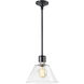 Zigrina 1 Light 11.75 inch Satin Brushed Black with Polished Nickel Pendant Ceiling Light