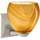 Bolla 1 Light 6 inch Satin Nickel Mini Sconce Wall Light in Incandescent, Honey Glass