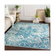 Elaziz 90 X 63 inch Dark Blue/Aqua/White Rugs, Rectangle