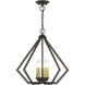 Prism 5 Light 20 inch English Bronze with Antique Brass Finish Accents Chandelier Ceiling Light