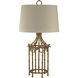 Bamboo Birdcage 32.25 inch 150 watt Gold Leaf Table Lamp Portable Light