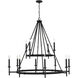 Ogden 12 Light 48 inch Brushed Black Iron Chandelier Ceiling Light