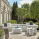 Bolster Back Java Black and Oyster White Armless Outdoor Sofa