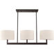 Hayworth 3 Light 42 inch Bronze Linear Chandelier Ceiling Light