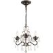 Paris Market 3 Light 13 inch English Bronze Mini Chandelier Ceiling Light in Clear Hand Cut