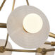 Dahlia 27.75 inch Vintage Brass and Alabaster Chandelier Ceiling Light
